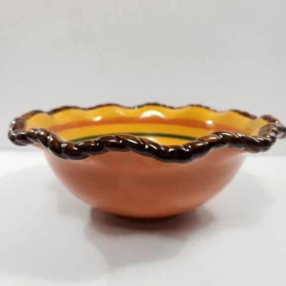 Tuscan Celebrating Home Large Stoneware Bowl  10" x 4" - Picture 3 of 7